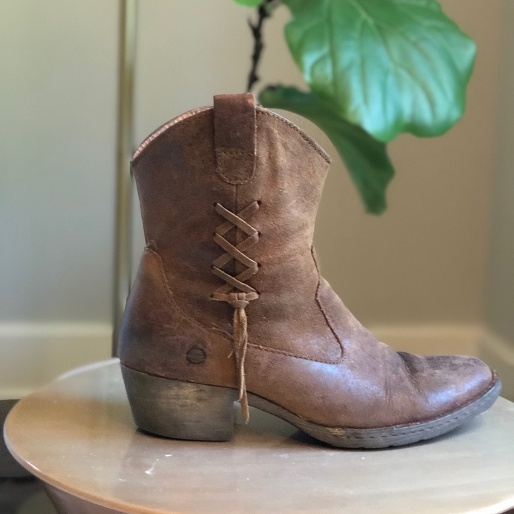 Born Western-Inspired Ankle Boots—size 8 1/2